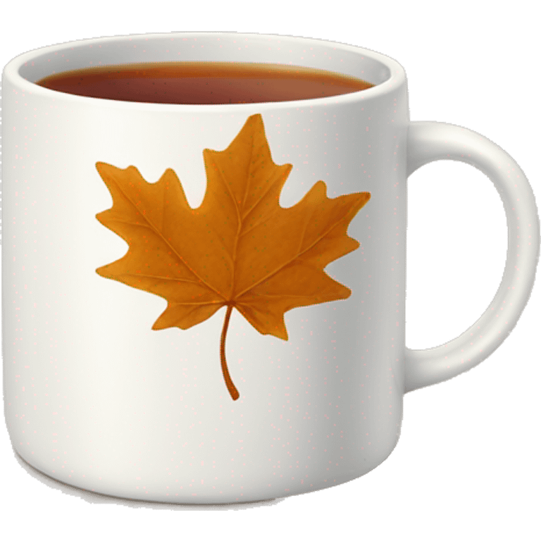 Mug Tea with maple leaves emoji