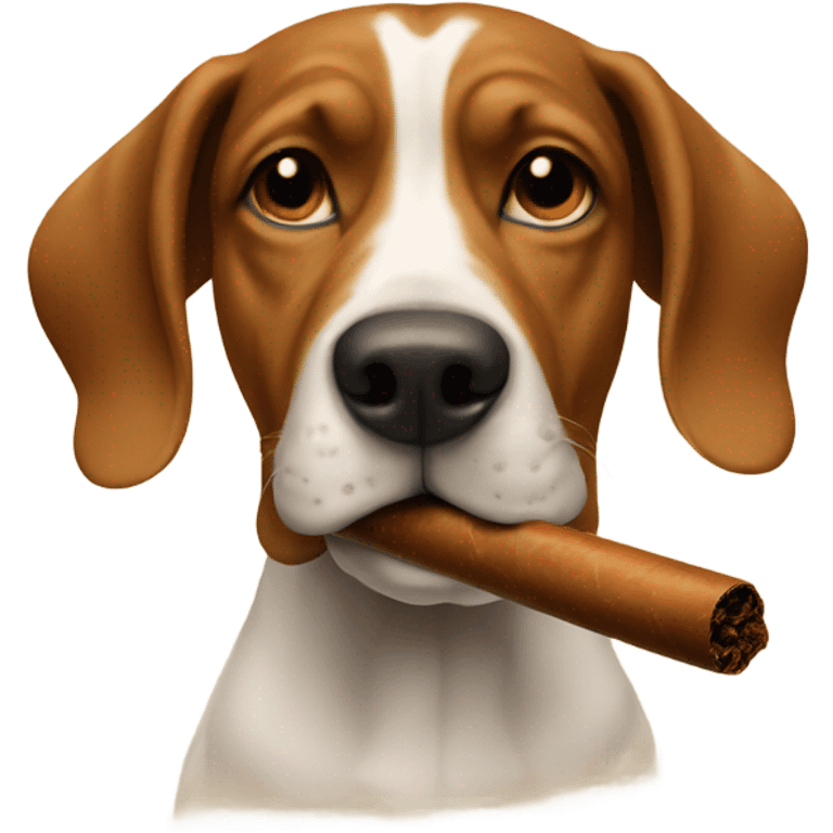 Dog smoking cigar emoji