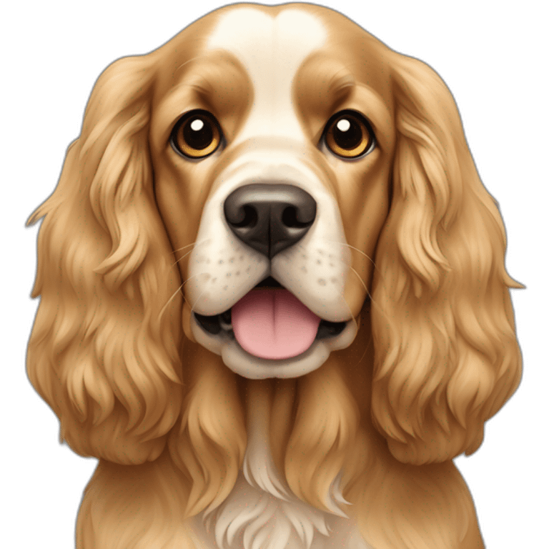 Dog-english-cocker-spaniel-full-body-golden emoji