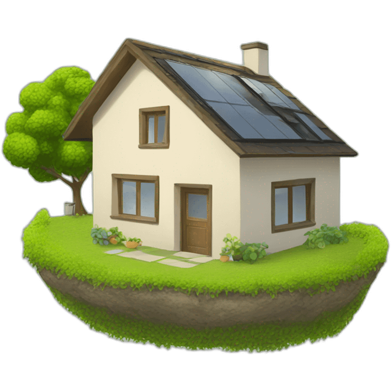 flat ecological house emoji