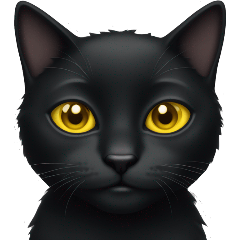 Black cat with yellow eyes  emoji