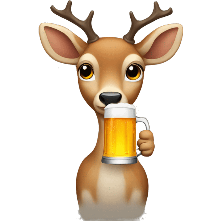 Deer holding beer  emoji