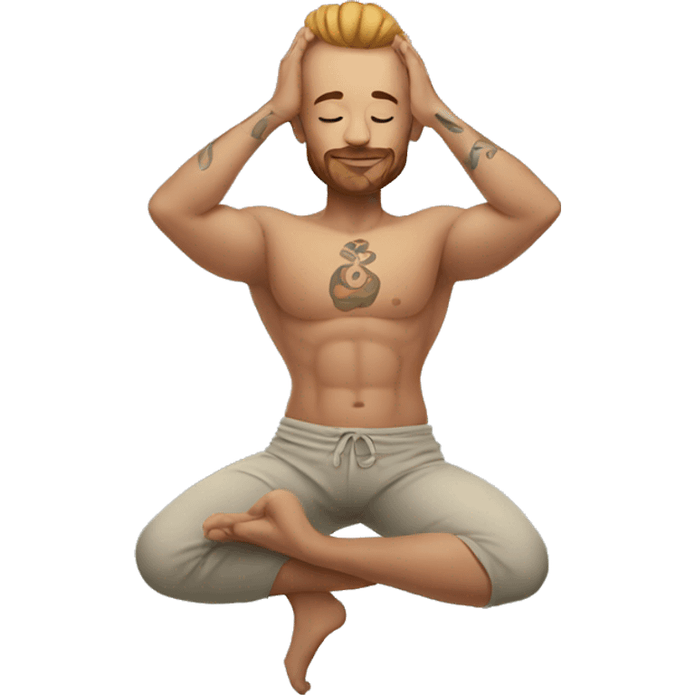 yoga tattoed man emoji