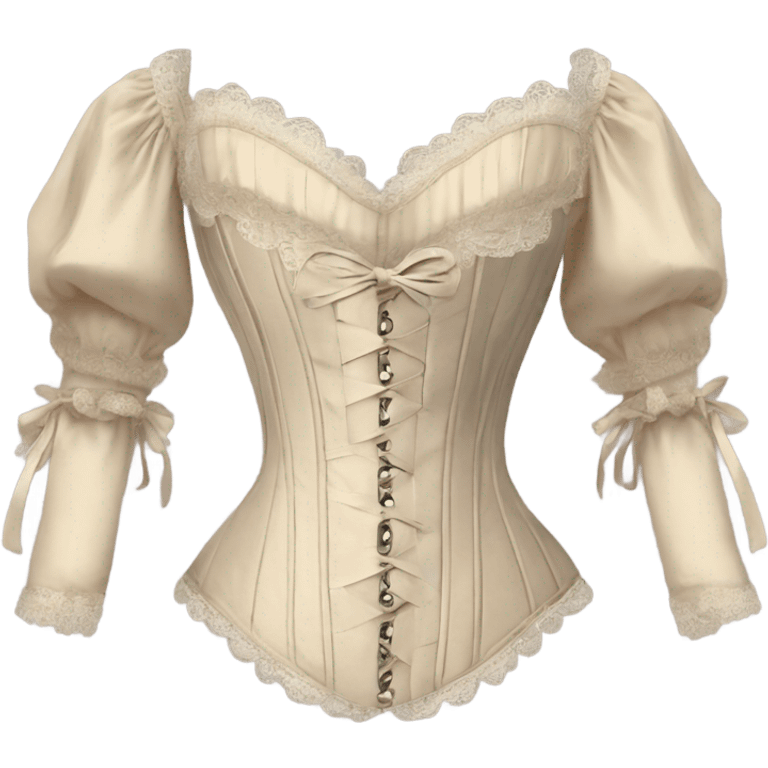 vintage rococo light beige corset with sleeves  emoji