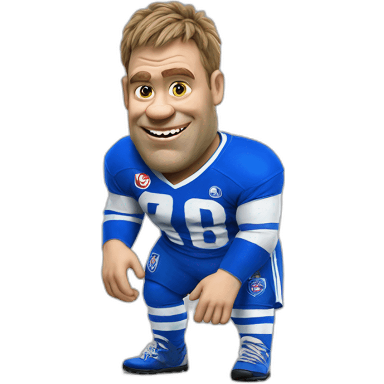 shrek wearing a north melbourne AFL jersey emoji