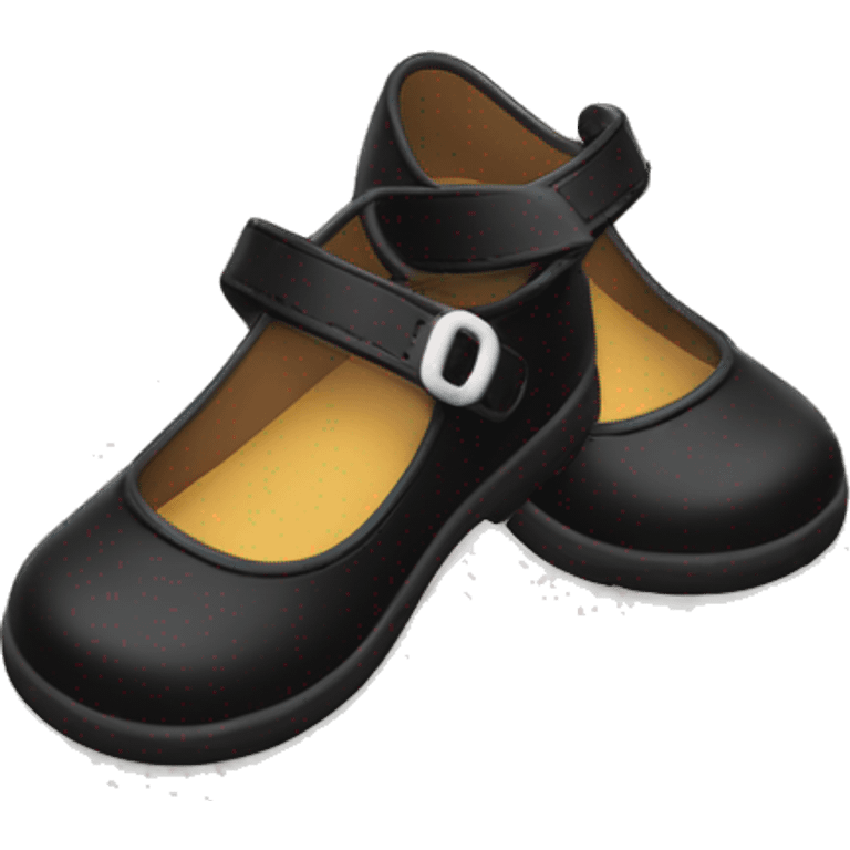  Pair of Black Mary Jane’s flat schoolgirl shoes emoji