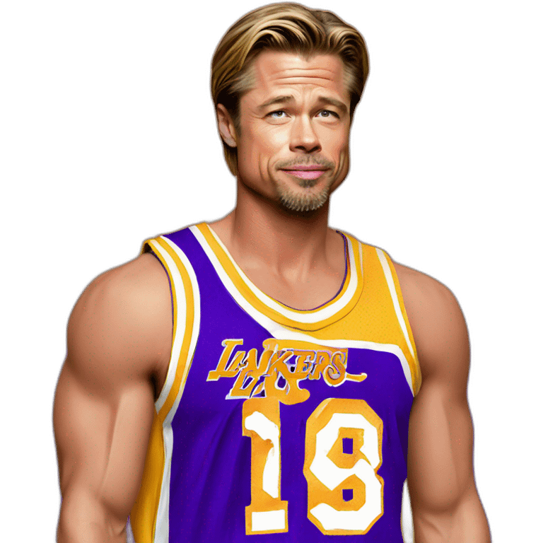 brad pitt wearing lakers jersey emoji