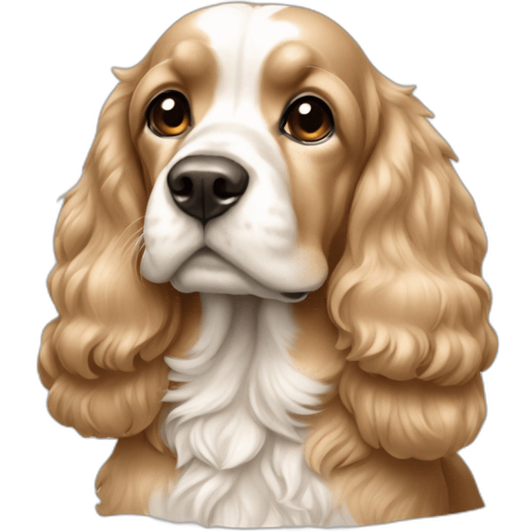 American cocker beige and white emoji