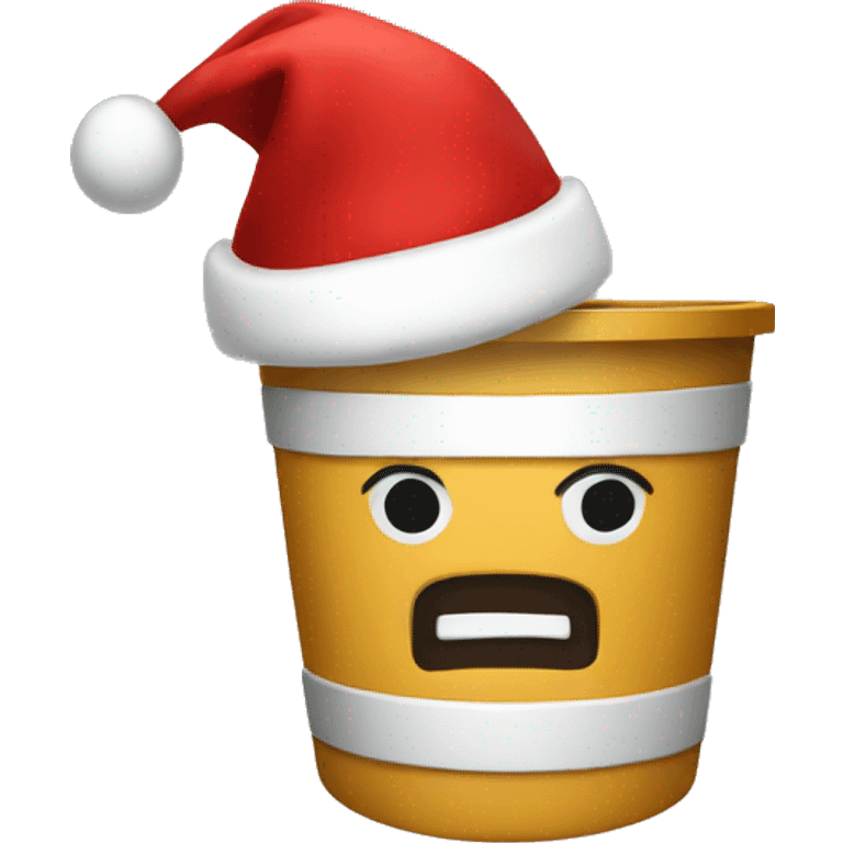 Post bucket with Christmas hat emoji