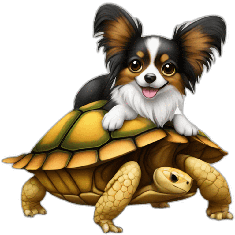 Papillon sur une tortue emoji