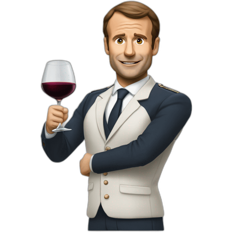 Macron boit du vin emoji