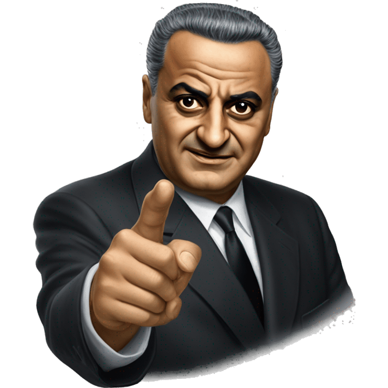 Gamal Abdel Nasser photorealistic points a finger emoji