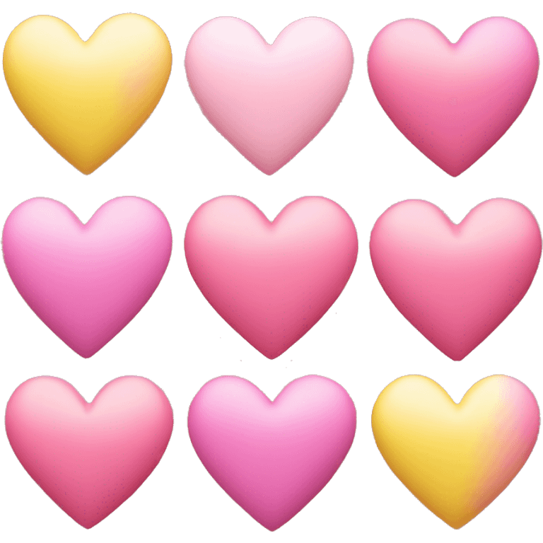 Pink and yellow love heart emoji