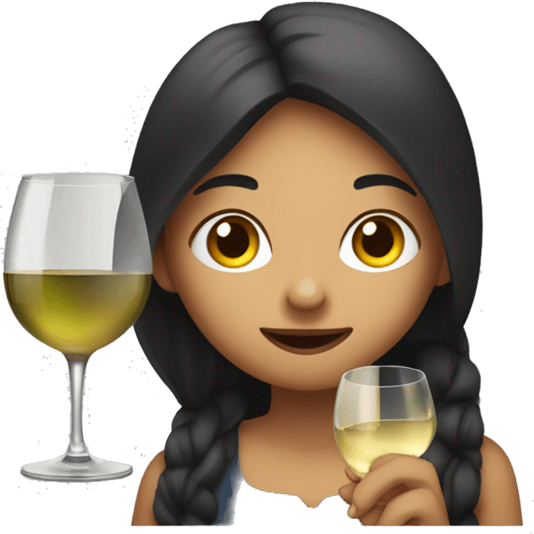 girl drinking liquified money from a wine glass emoji