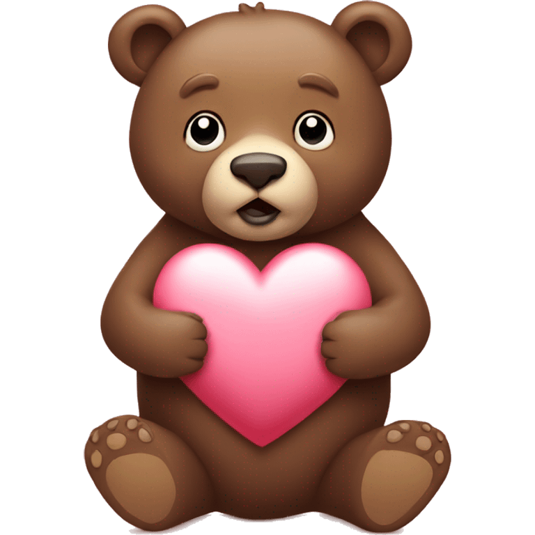 Bear holding a heart emoji