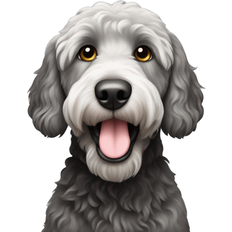 Labradoodle black and silver  emoji