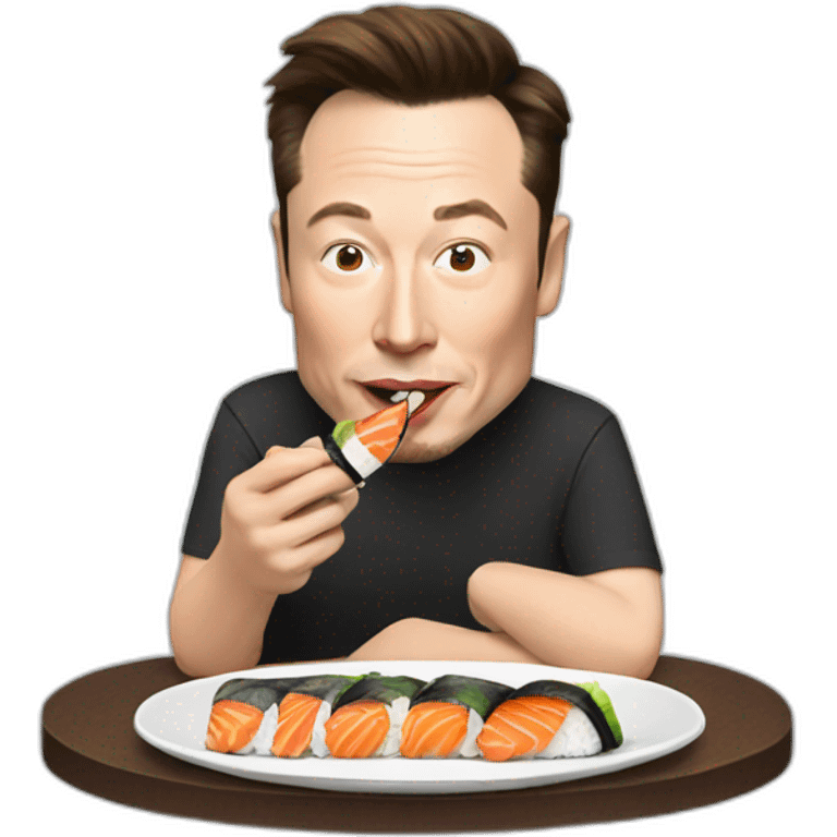 Elon Musk eat sushi emoji