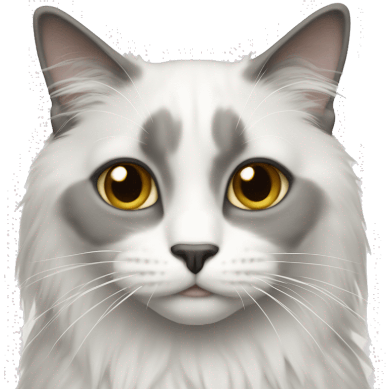 white with grey ragdoll cat emoji