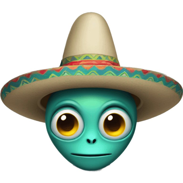 Simple looking alien wearing sombrero emoji