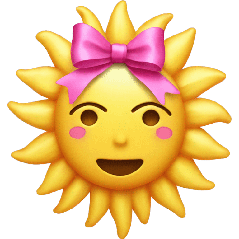 Sun with a pink bow emoji