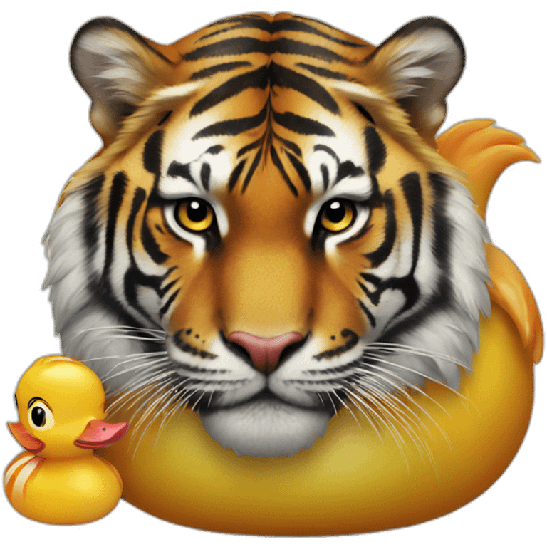 rubber duck combined with a tiger emoji