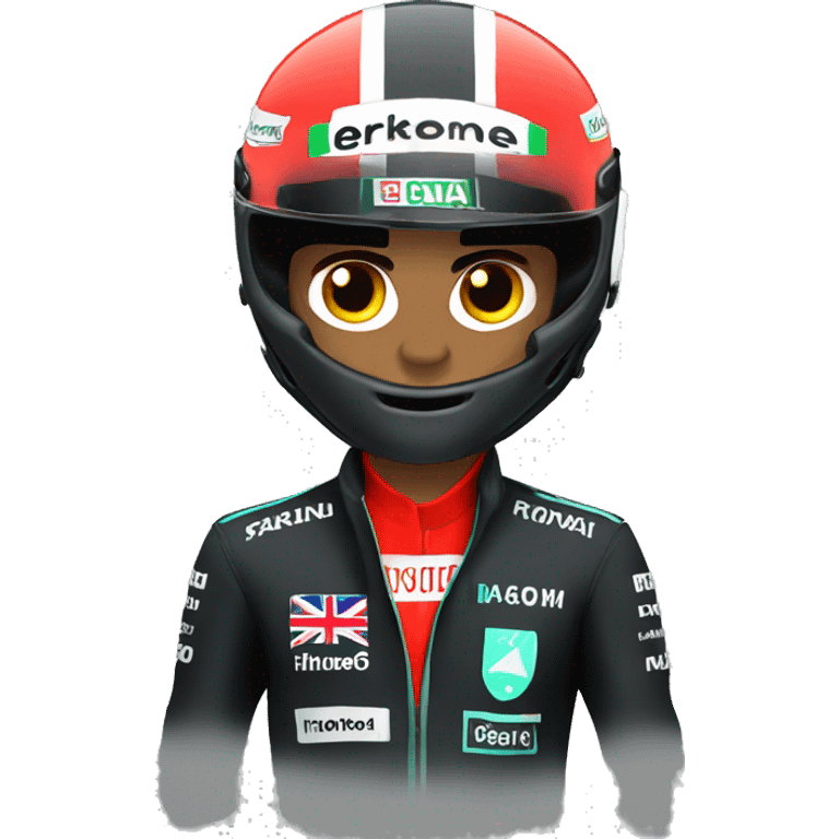 Lewis Hamilton with helmet emoji