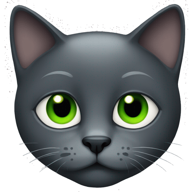 Dark Grey cat with green eyes emoji