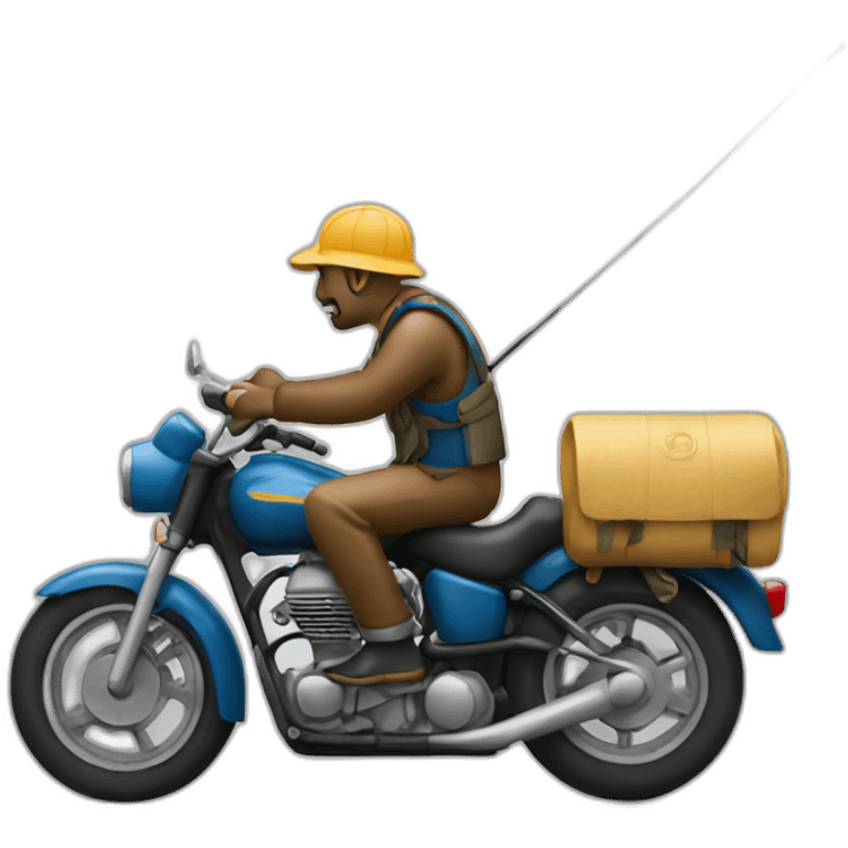 A fisherman on a motorcycle emoji