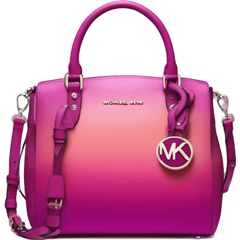 Realistic isolated magenta ombre Michael kors satchel purse.  emoji