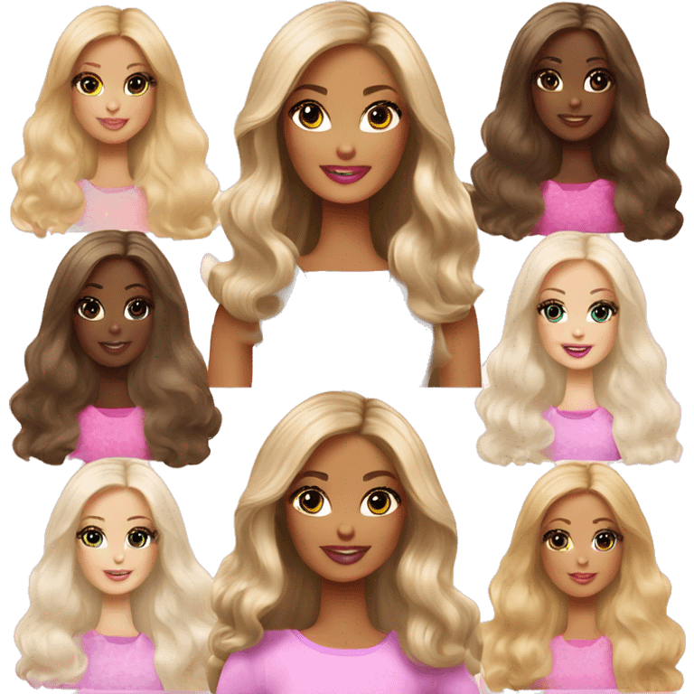 Barbie girl with two different hair colours half blonde half brown emoji