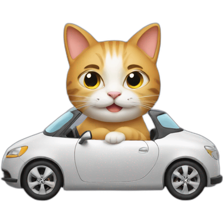 Cat Drive a car emoji