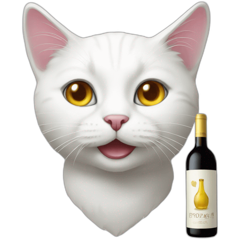 white cat wine emoji