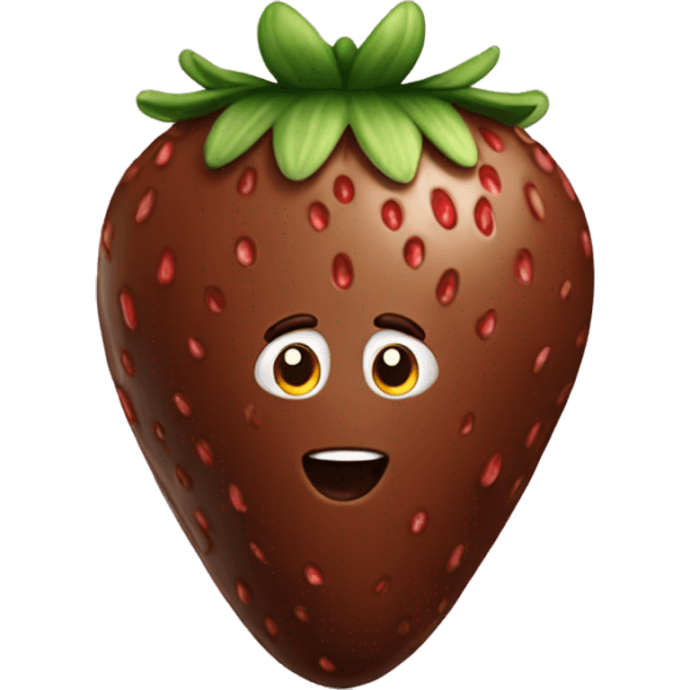 Chocolate strawberry emoji