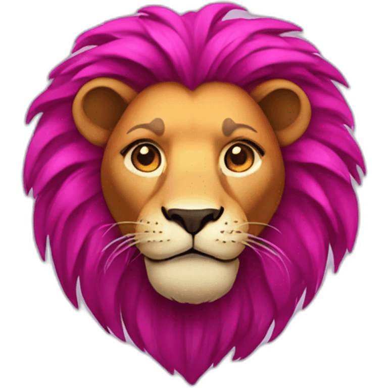 lion with magenta fire hair emoji