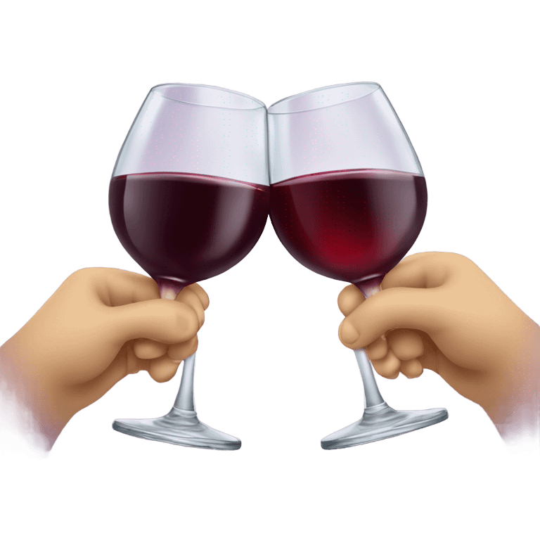 Two glasses of red wine cheersing emoji