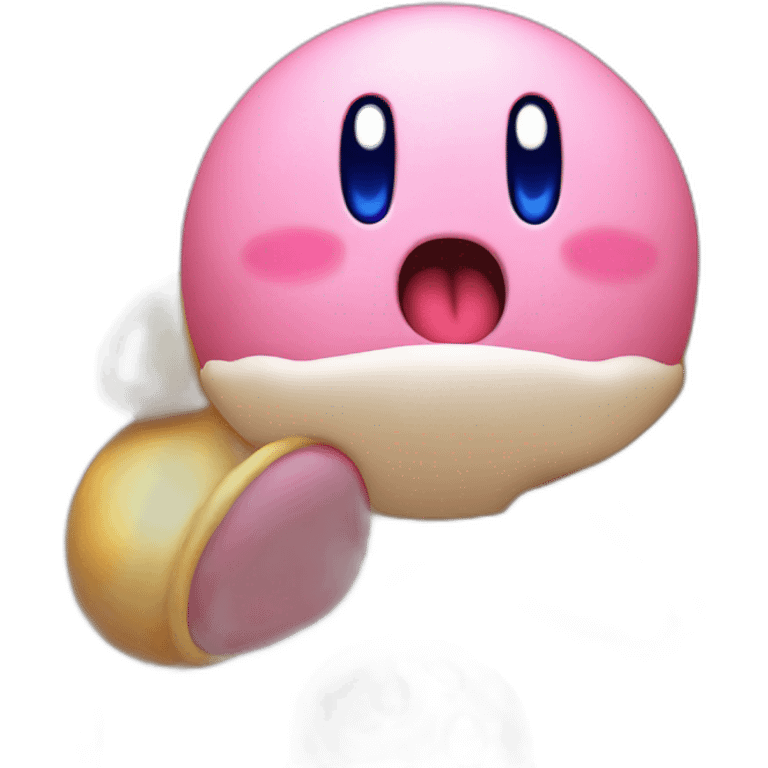 Kirby eating mario emoji