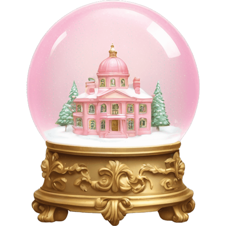 vintage rococo light pink snow globe emoji