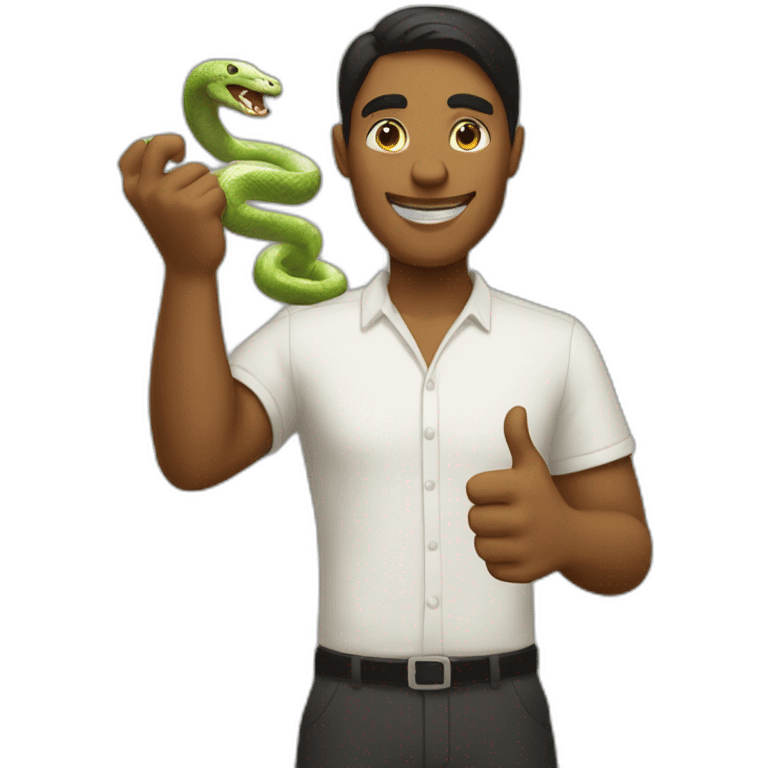 A human with snake head giving thumbs up emoji