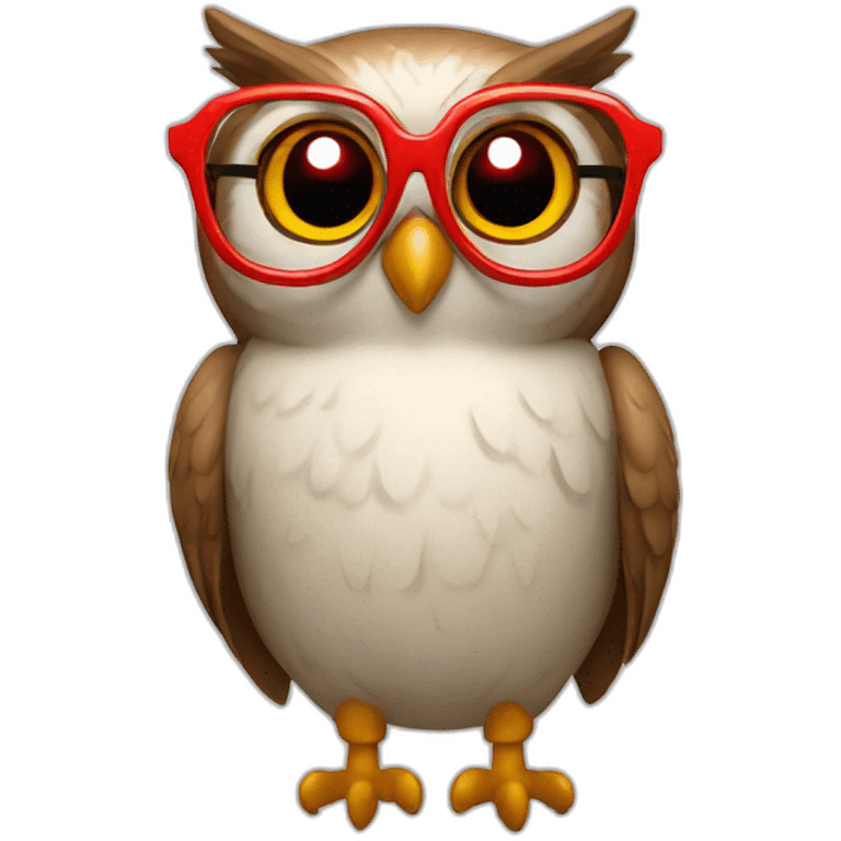 owl with red glasses emoji