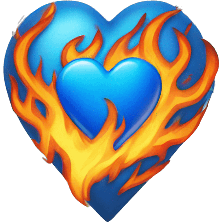 Blue heart with fire  emoji