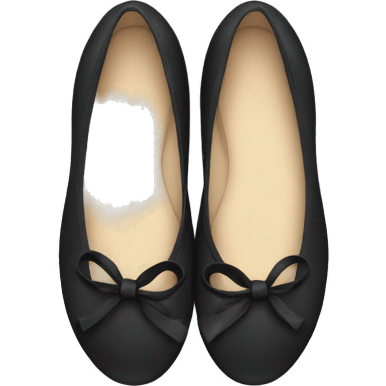 black ballet flats with bows emoji