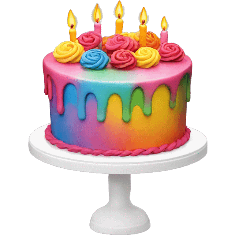 Colorful cake birthday 50 emoji