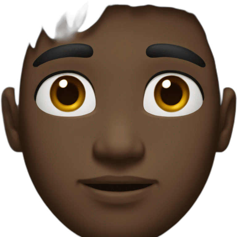 Black head and beautiful young man emoji