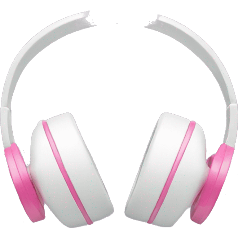 White headphones with pink bows  emoji