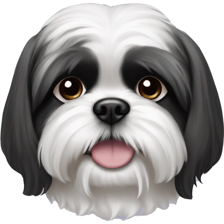 black and white shihtzu emoji