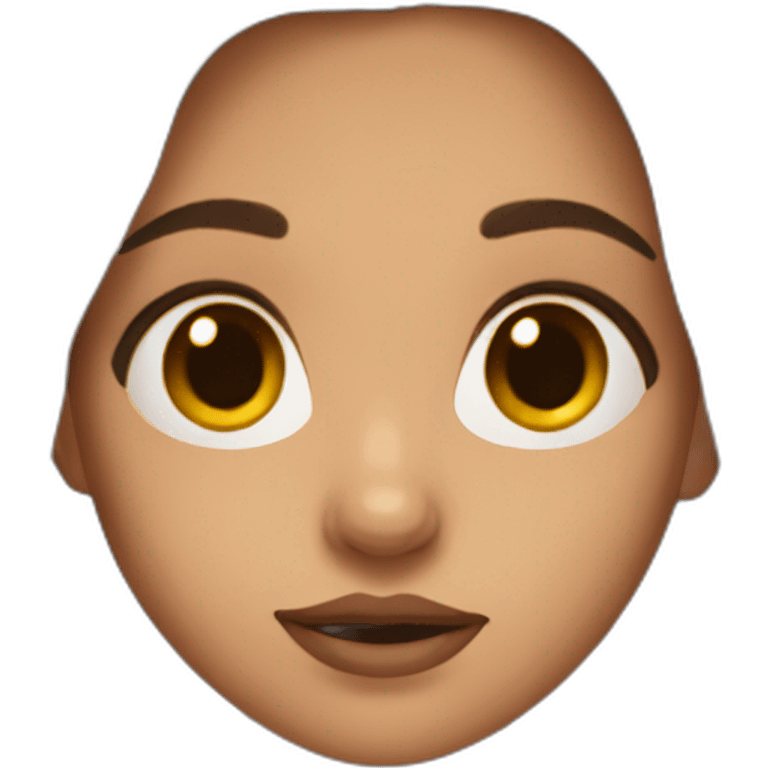 girl with long brown hair and a birthmark above the lips emoji