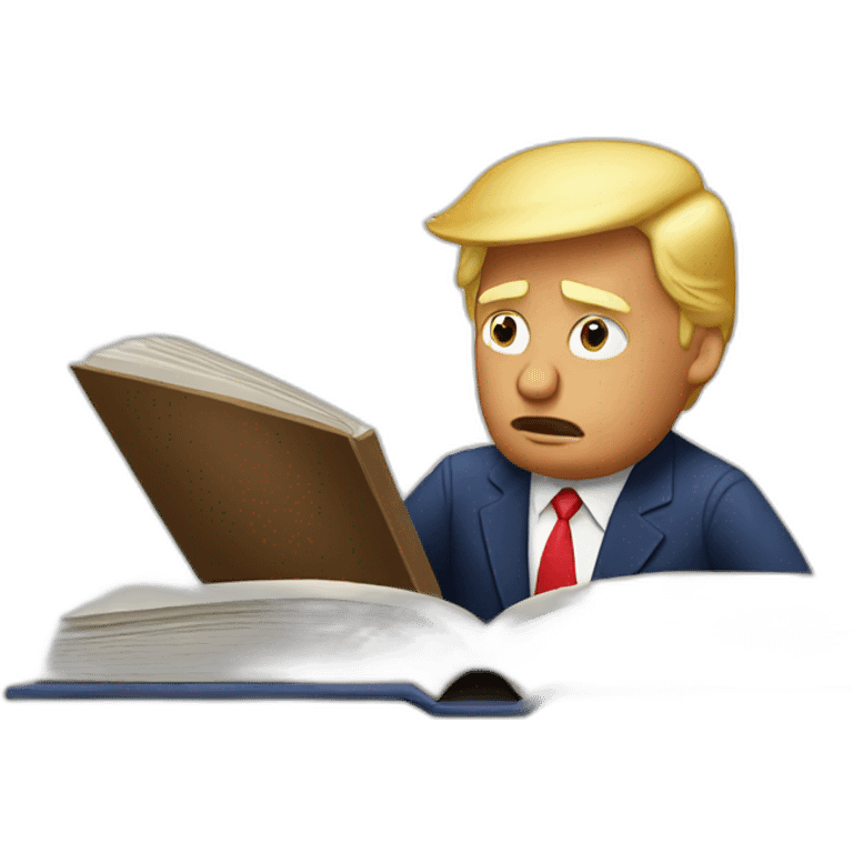 donald trump reading a book emoji