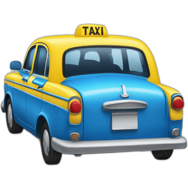 Yellow and blue taxi emoji