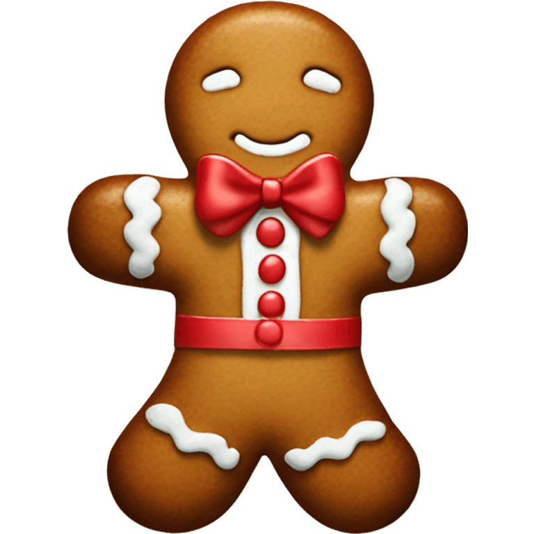 Gingerbread man with red bow emoji