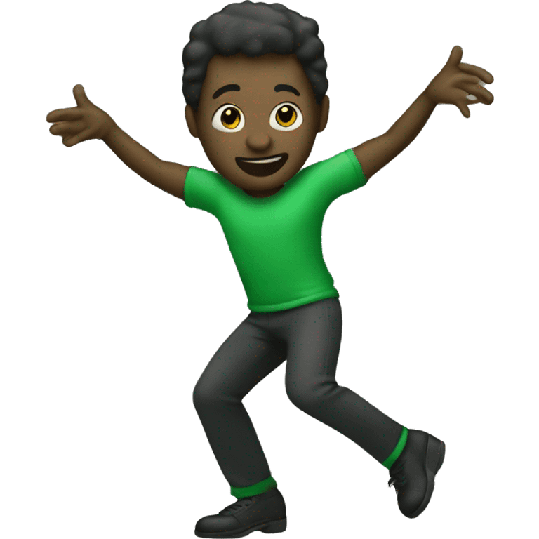 Dancing black man in green emoji